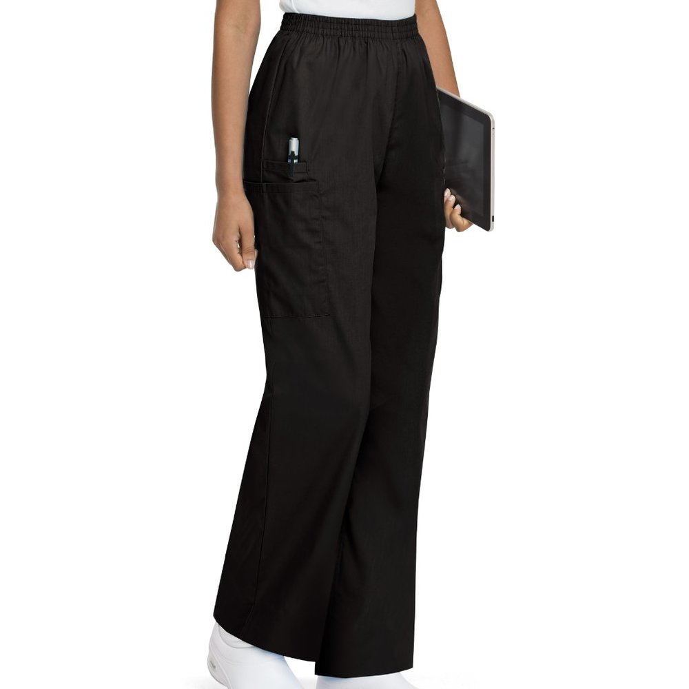 ScrubZone Women's Black Cargo Scrub Pant